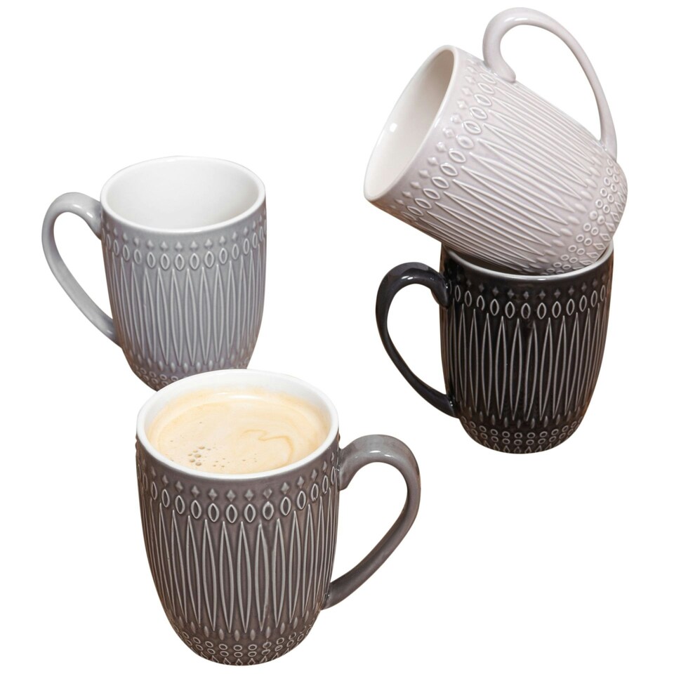 image 1 of Set of Coffee Mugs Multi | Blue, Grey, Black