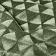 image 3 of Homescapes Sage Green Geometric Triangle Velvet Throw - 130 x 160 cm | Green