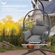 image 5 of Outsunny Hanging Swing Chair w/ Thick Cushion, Patio Hanging Chair, Grey