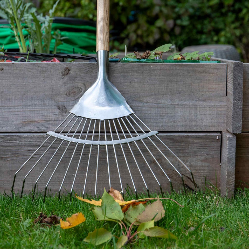 image 1 of Kent & Stowe Garden Life Lawn Rake, Lightweight Stainless Steel Head with Ash Handle | Multi | 1 x Lawn Rake