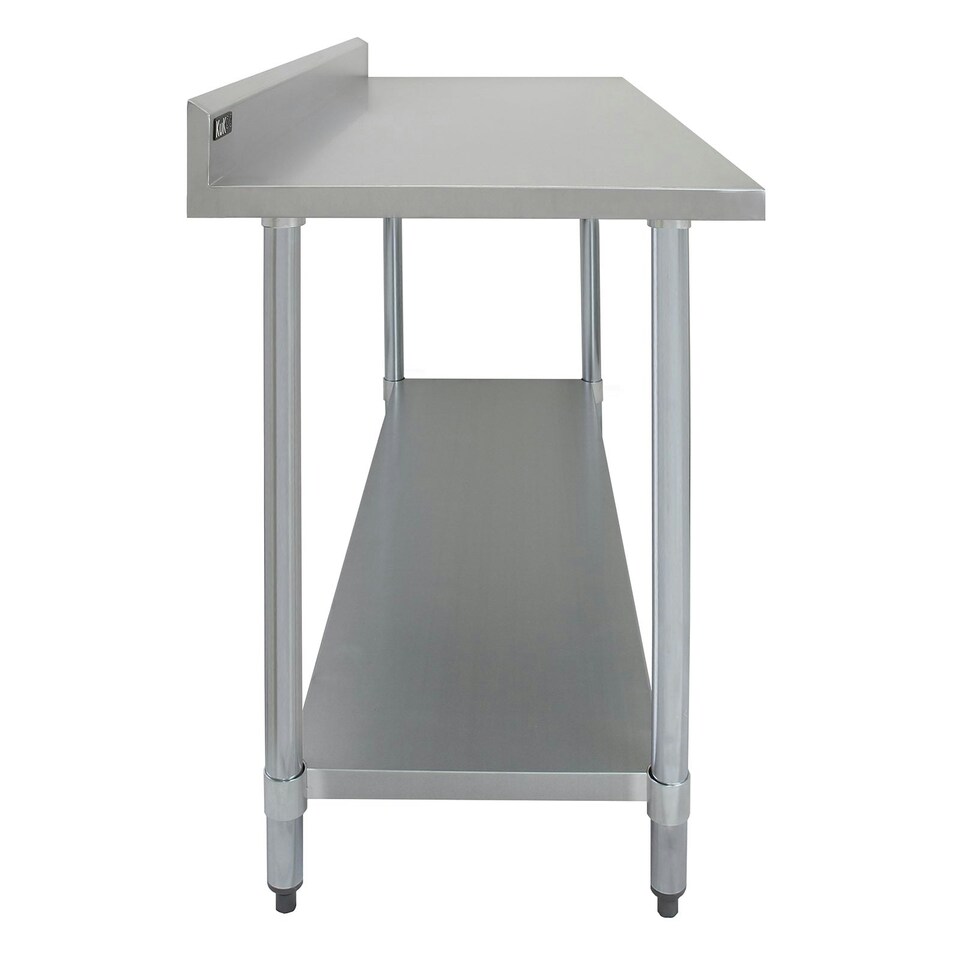 image 1 of 6ft Catering Bench With Single Over-Shelf Silver