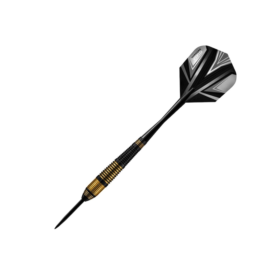 image 1 of Harrows Vivid Brass Darts (Pack Of 3) | Black | Black/Brass/Grey | 23g | 1