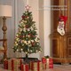 image 3 of HOMCOM 5ft Artificial Christmas Tree with LED Lights and Red Decorations