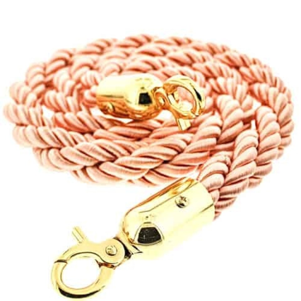 Pink Braided Rope with Brass Hooks