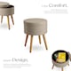 image 3 of Stool Yara - round, padded, with storage space, linen look | Cream | sand | 42,50 x 42,50 x 45,50 cm | 1