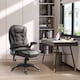 image 2 of HOMCOM 6-Point Massage Office Chair with Seat Heated for Home Office, PU Leather High Back Executive Desk Chair with Adjustable Height and 360 Swivel for Work Study, Brown