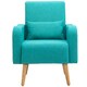image 1 of HOMCOM Upholstered Leisure Lounge Sofa, Accent Chair with Pillow, Teal