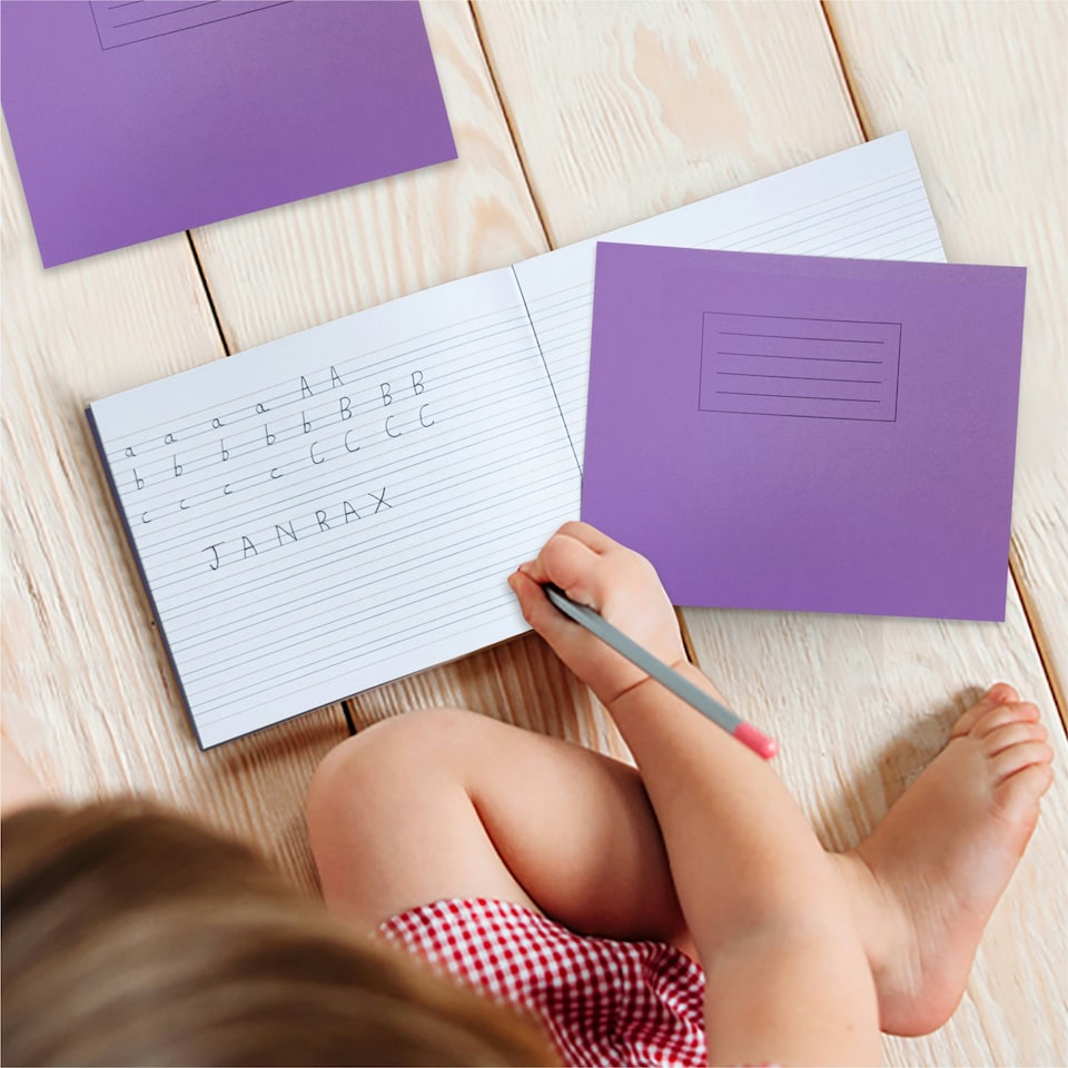 image 1 of Janrax Purple 32 Page Handwriting Book 165x200mm Exercise Book WF Paper with 225gsm Manilla Cover