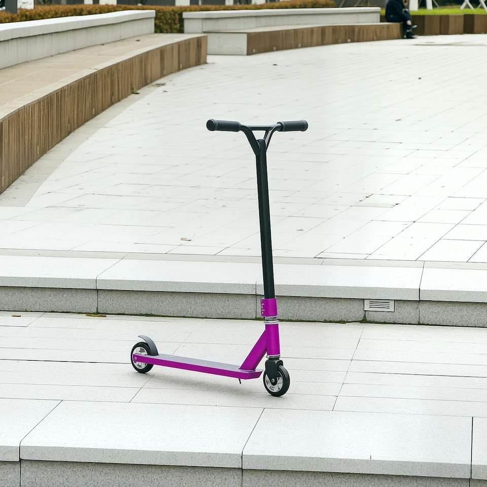image 1 of HOMCOM Stunt Scooter Entry Level Tricks Scooter for 14+ Beginners Purple