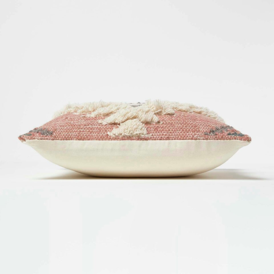 image 1 of Homescapes Pali Handwoven Traditional Kilim Cushion - 45 x 45 cm Pink
