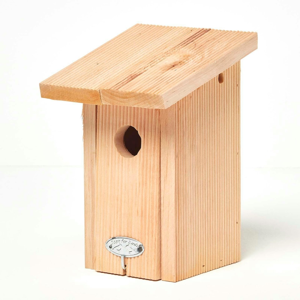 image 1 of Homescapes Real Wood Winter Wren Bird Box House Multi