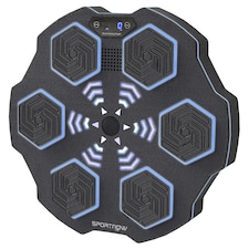 SPORTNOW Music Boxing Machine, Smart Bluetooth Boxing Machine Wall Mounted with 9 Speeds & Modes, LED Lights, Punching Pad for Adults, Black