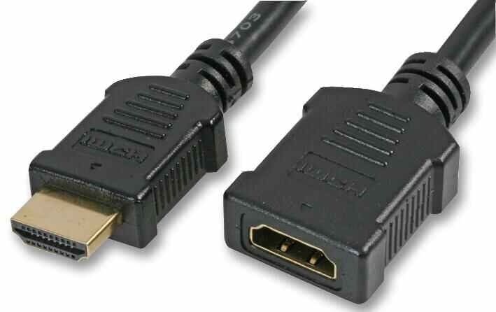 PRO SIGNAL - High Speed 4K UHD HDMI, Male to Female, Gold Plated Connectors, 2m