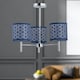 image 4 of Brea - Chrome 3 Light Fitting with Navy Blue Cut Out Shades | Chrome | Blue | 1