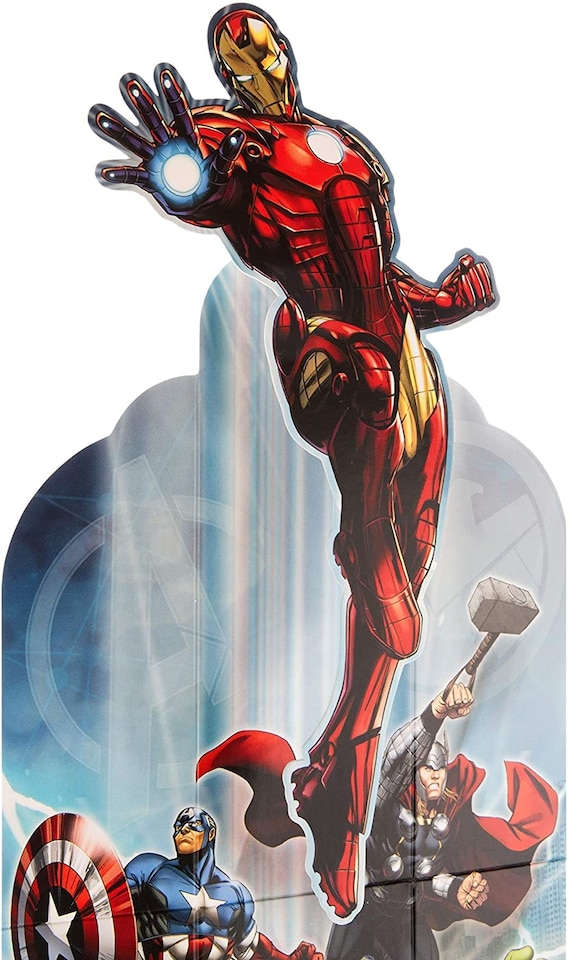 image 1 of 3D Sculpture Birthday Card for Son Marvel Avengers Paper WOW Design