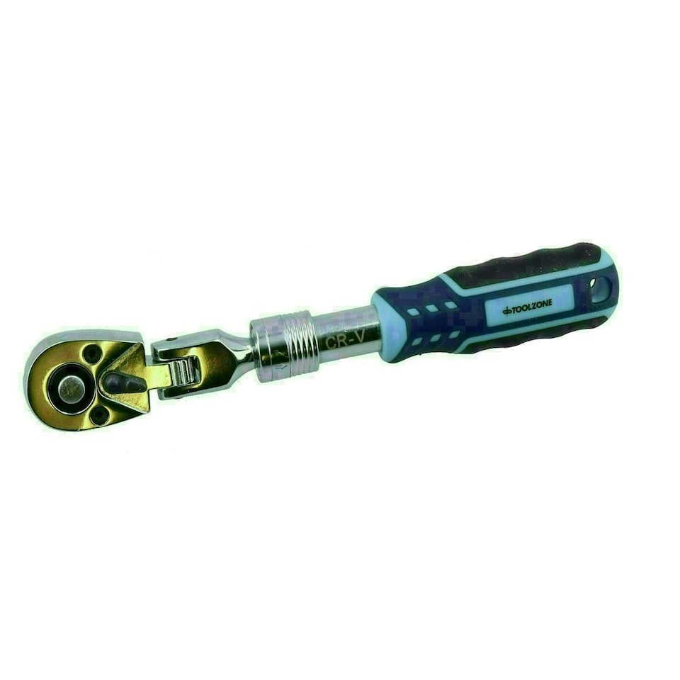 image 1 of 1/4" Drive Extendable + Flexible Ratchet Socket Driver 72 Teeth Quick Release