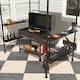 image 7 of Outsunny 8' x 5' Grill Gazebo Canopy with 2 Side Shelves, Hook, Beige