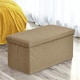 image 1 of Home Republic Boucle Storage Ottoman - 76cm x 38cm Foldable Cream