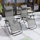 image 1 of Garden Vida Set of 2 Foldable Outdoor Zero Gravity Chairs with Headrest Pillow - Grey