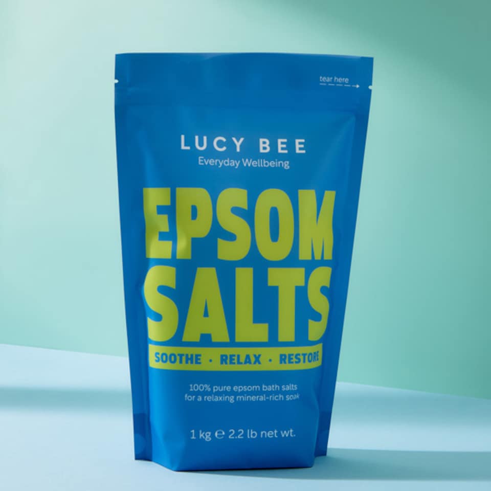 image 1 of Lucy Bee Pure Epsom Bath Salts Relaxing Muscle Bath & Foot Soak 1kg