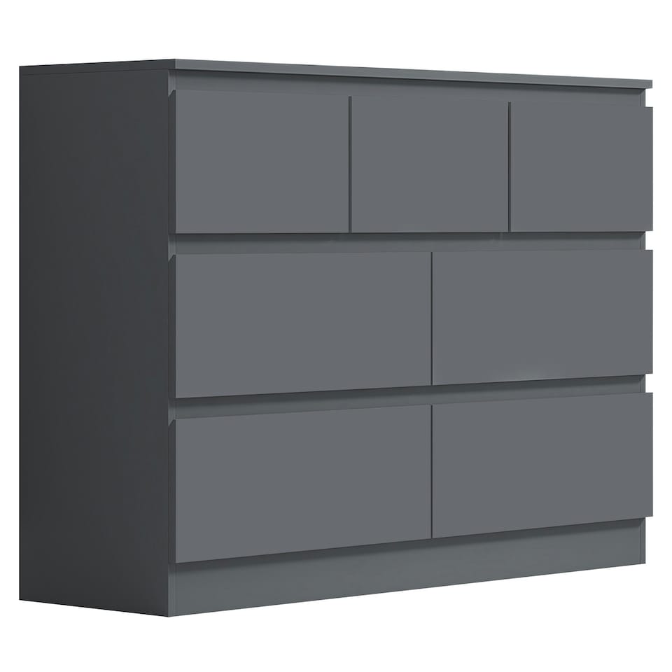 image 1 of FWStyle Stora 7 Drawer Merchant Chest Of Drawers - Matt Dark Grey
