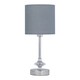 image 1 of Chrome Jewelled Table Lamp with Grey Cotton Shade Chrome | Grey
