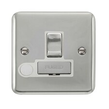 SE HOME Curved Polished Chrome 13A Fused Ingot Connection Unit Switched With Flex White | Polished Chrome