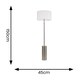 image 3 of ValueLights Lexy White Fabric Drum Shade with Brushed Chrome Dimmable Floor Lamp with LED Bulb