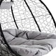 image 5 of Interiors by Premier Versatile Double Black Hanging Chair, Plush Comfort Bedroom Chair, Stable Indoor Chair with grey cusions