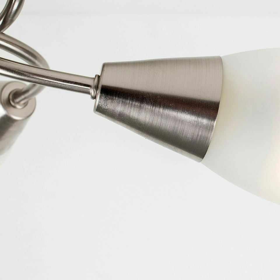 image 1 of ValueLights Modern 3 Way Brushed Chrome Ceiling Light Fitting With Frosted Glass Shades | Chrome