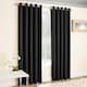 image 1 of Vogue Black Curtains 90 x 54 inch (229 x 137 cm) Room Darkening Eyelet Thermal Noise Reducing Curtains for Bedroom and Living Room