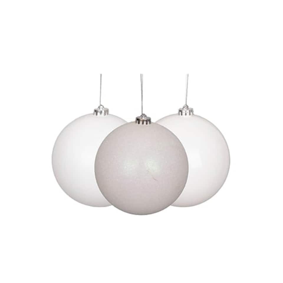 White Shatterproof Christmas Baubles 3cm - Pack of 12