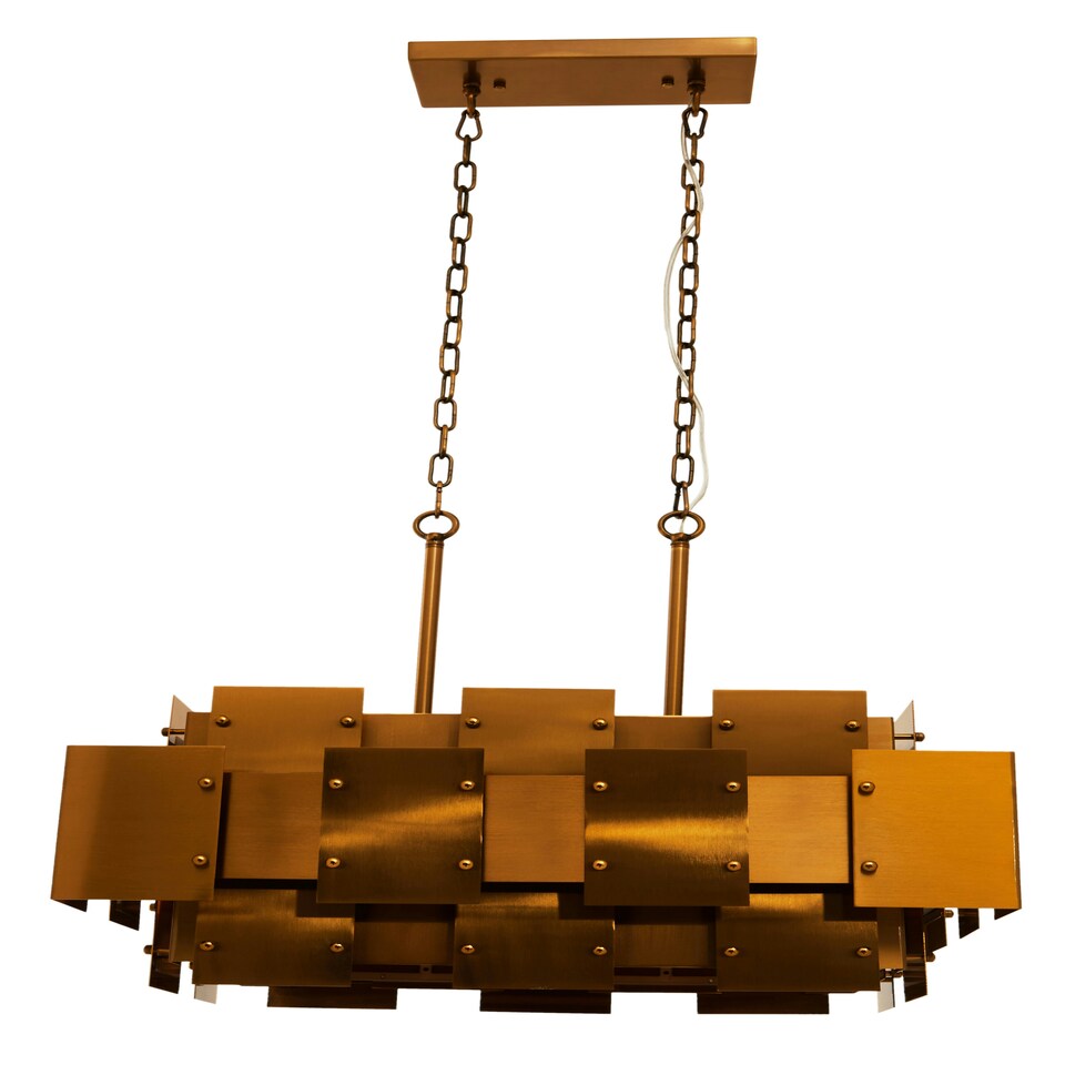 image 1 of Interiors by Premier Metal Brass Finish Pendant Light With Eight Bulbs