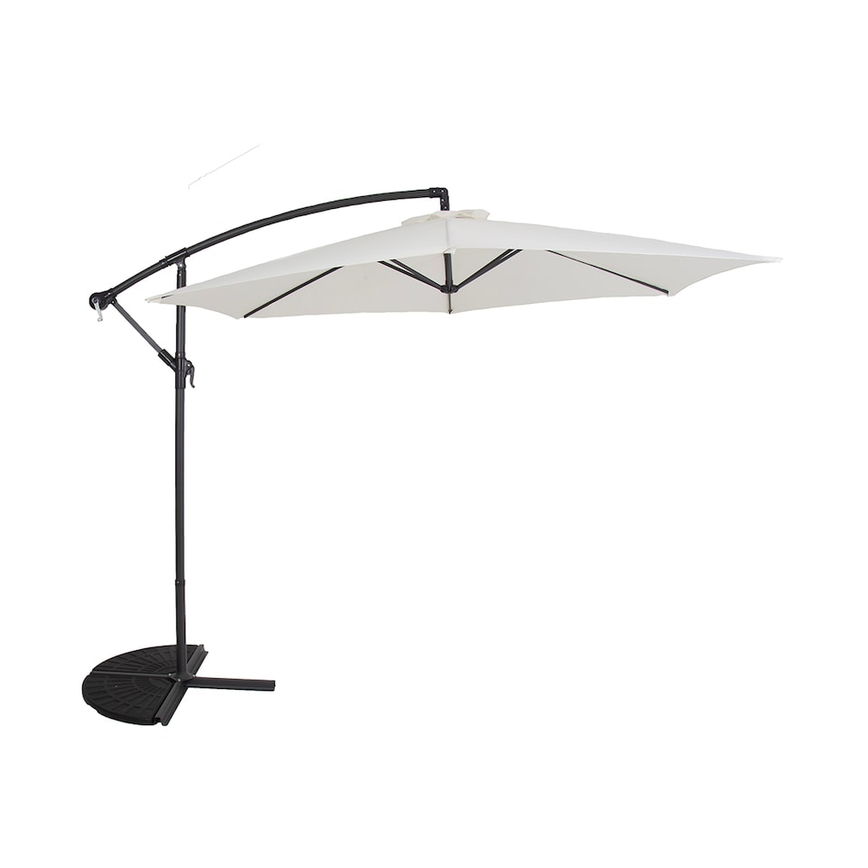 image 1 of Charles Bentley 3m Hanging Banana Cantilever Garden Umbrella - Cream