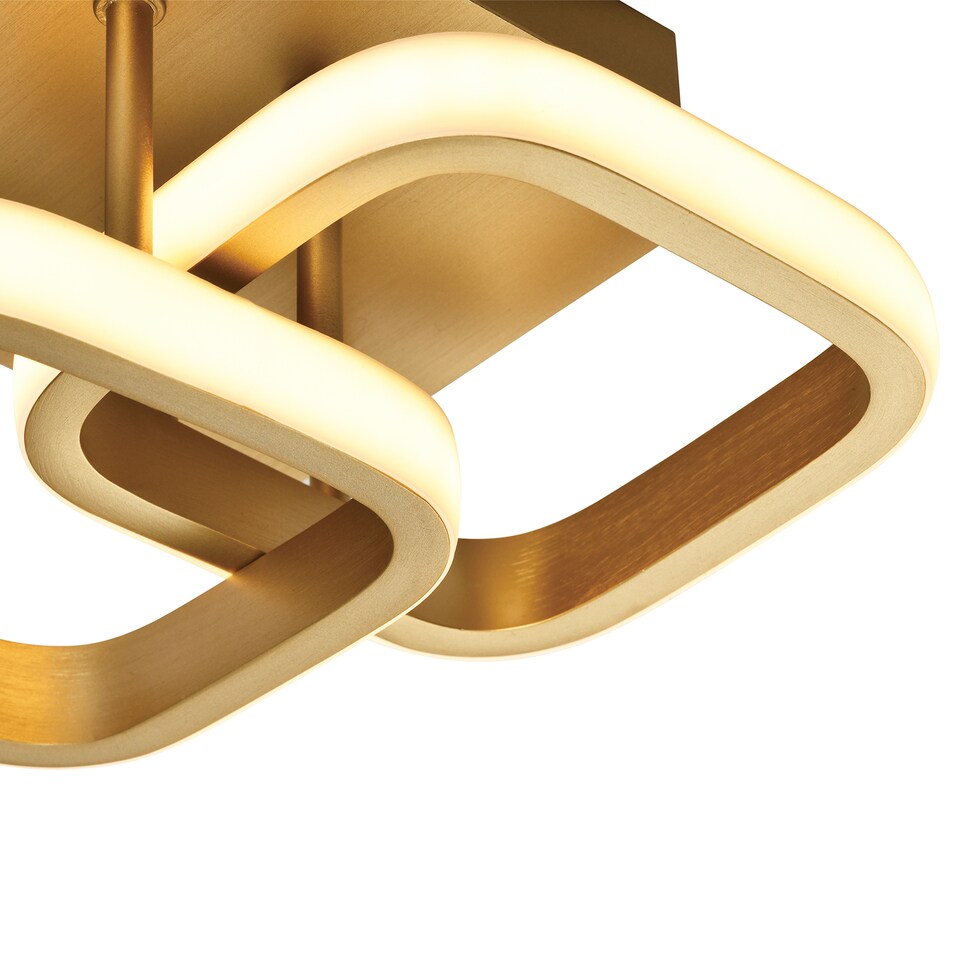 image 1 of Contemporary Compact Double Head 40w LED Ceiling Light Fitting in Brushed Gold | Gold