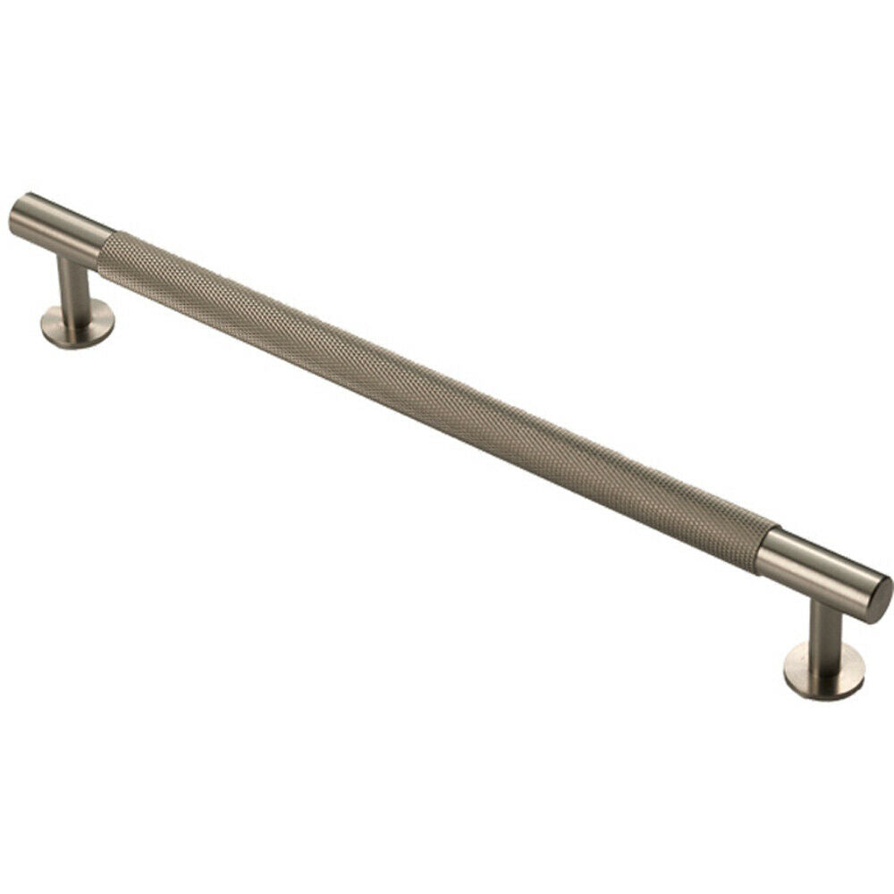 Loops Knurled Bar Door Pull Handle - 274mm x 13mm - 224mm Centres - Satin Nickel in Metallics