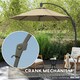 image 5 of Outsunny 3(m) Garden Cantilever Parasol with Crank Aluminium Frame Khaki | Cream | 366L x 294W x 280H cm