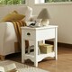 image 5 of COSTWAY 2 PCS Nightstand Side End Table White White