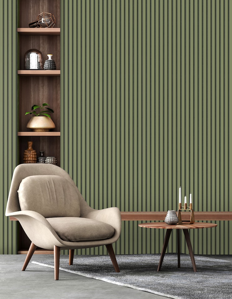 image 1 of Fine Decor FD43289 Acoustic Panel Wallpaper, Olive