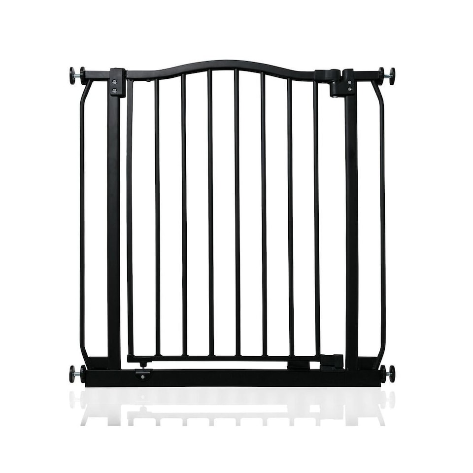 image 1 of Safetots Curved Top Safety Gate, 71cm - 80cm, Matt Black, Pressure Fit Stair Gate