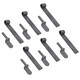 image 1 of Tailgate Straight Hinge 150 x 30mm + 12.5mm Weld on Gudgeon Pin Self Colour 6pk Grey
