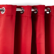 Woven Thermal Blackout Eyelet Curtains Red 228cm x 228cm Red | Red