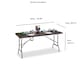 image 2 of Wooden Effect 6ft Heavy Duty Folding Table Garden Camping Trestle Dining Picnic Brown