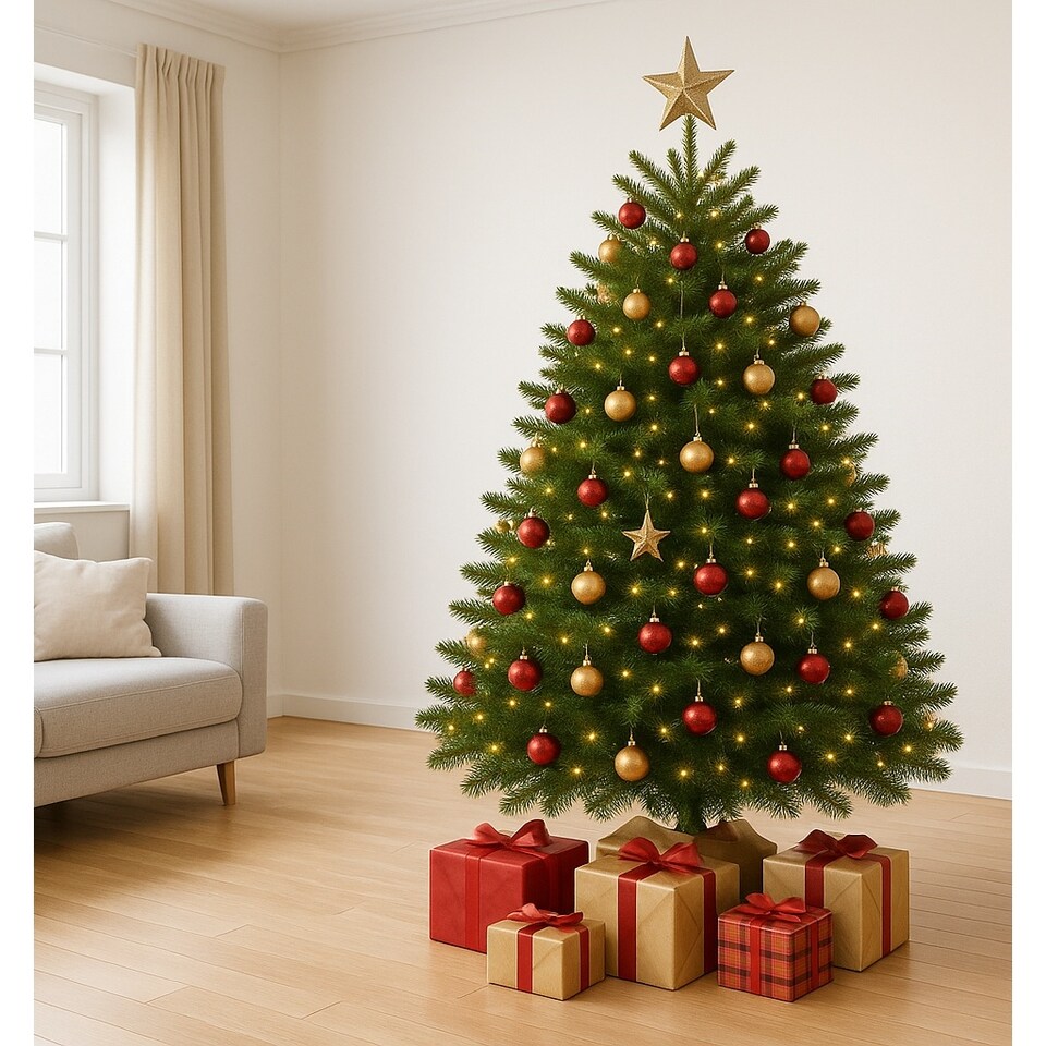 image 1 of Premier Nordman Fir Christmas Tree - Low Needle Drop - 1.25m to 1.50m (125 - 150cm / 4 - 5ft)