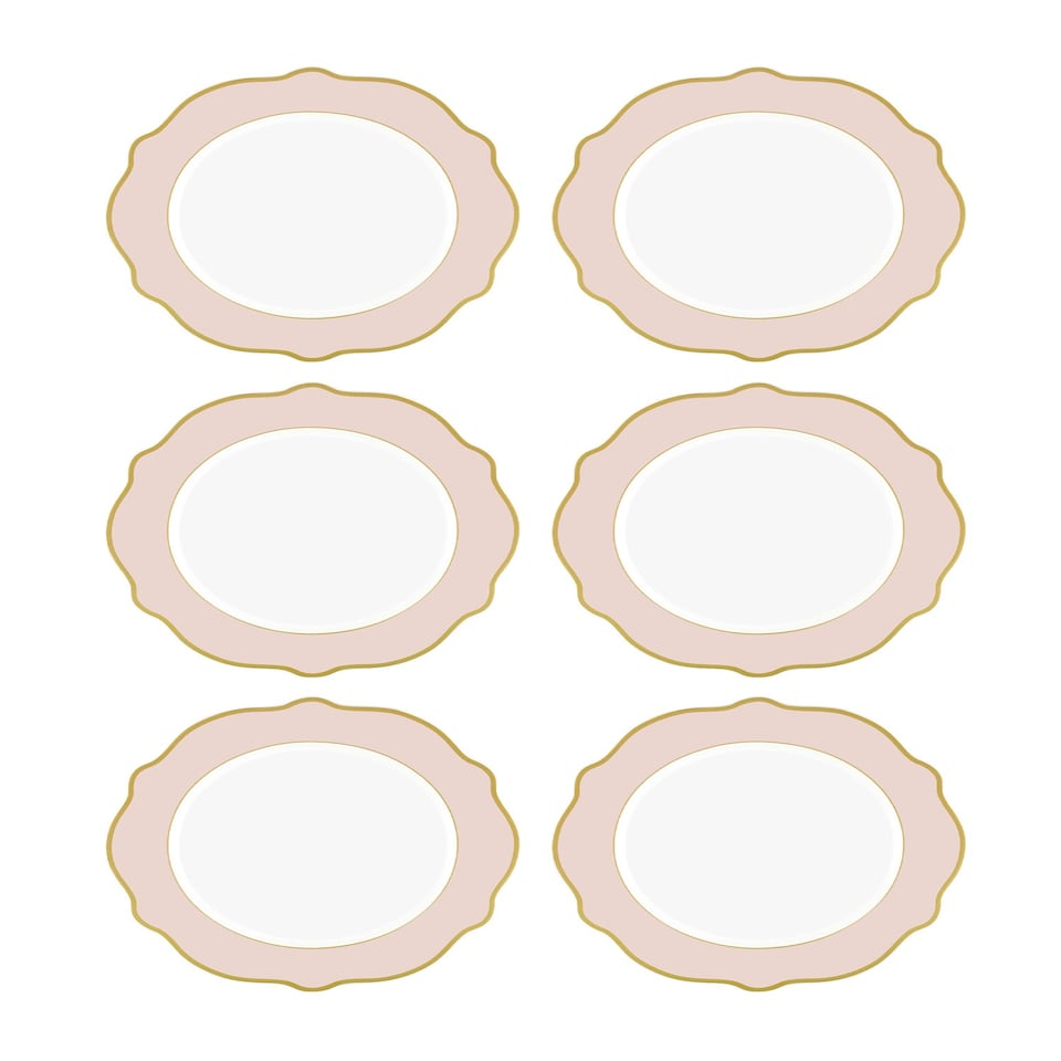 image 1 of Jaswely Collection Porcelain Dinner Plates, Set of 6 (Pink)