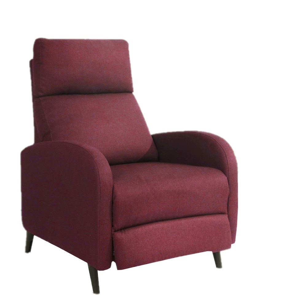 image 1 of Fabric Recliner Chair Upholstered in Red Linen