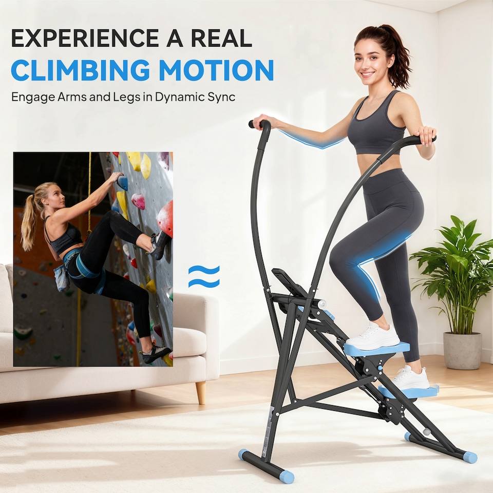 image 1 of SPORTNOW Stair Stepper for Home Gym Exercise, Vertical Climber Machine | Black
