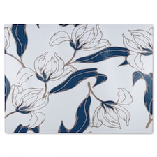 White Flowers Glass Chopping Board | Multi