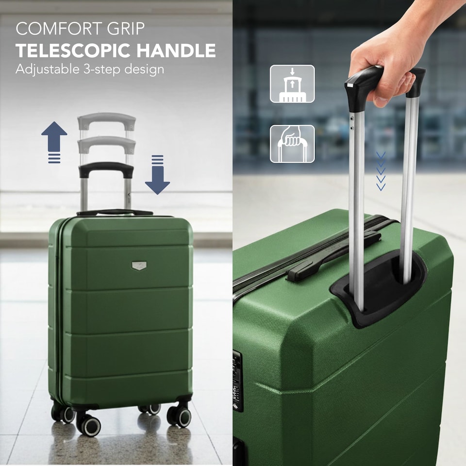 Lugg Jetset Lightweight Hard Shell Suitcase ABS 4 Wheels TSA Lock ...
