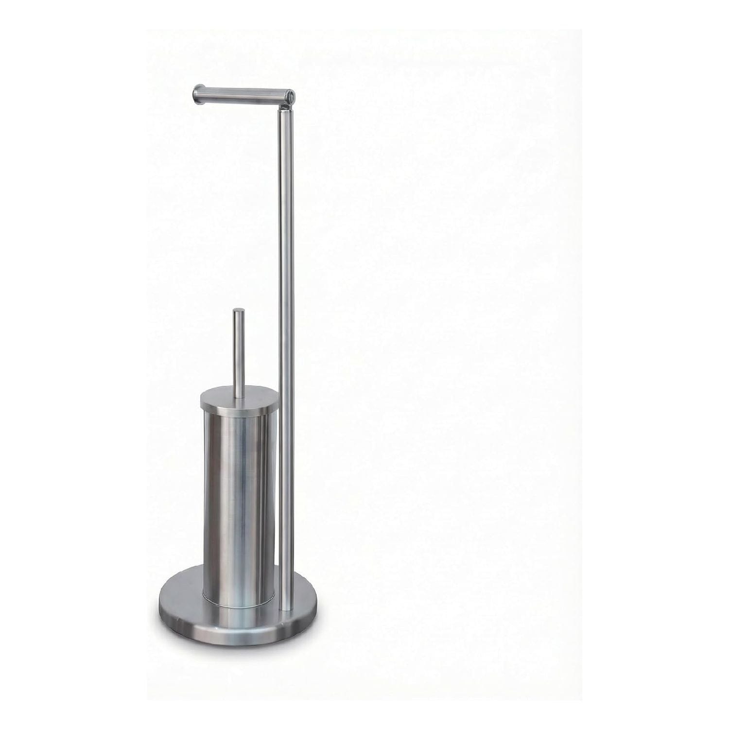 Alivio 2-in-1 Stainless Steel Toilet Paper Holder and Brush Freestanding Bathroom Stand (20.5 x 67cm)